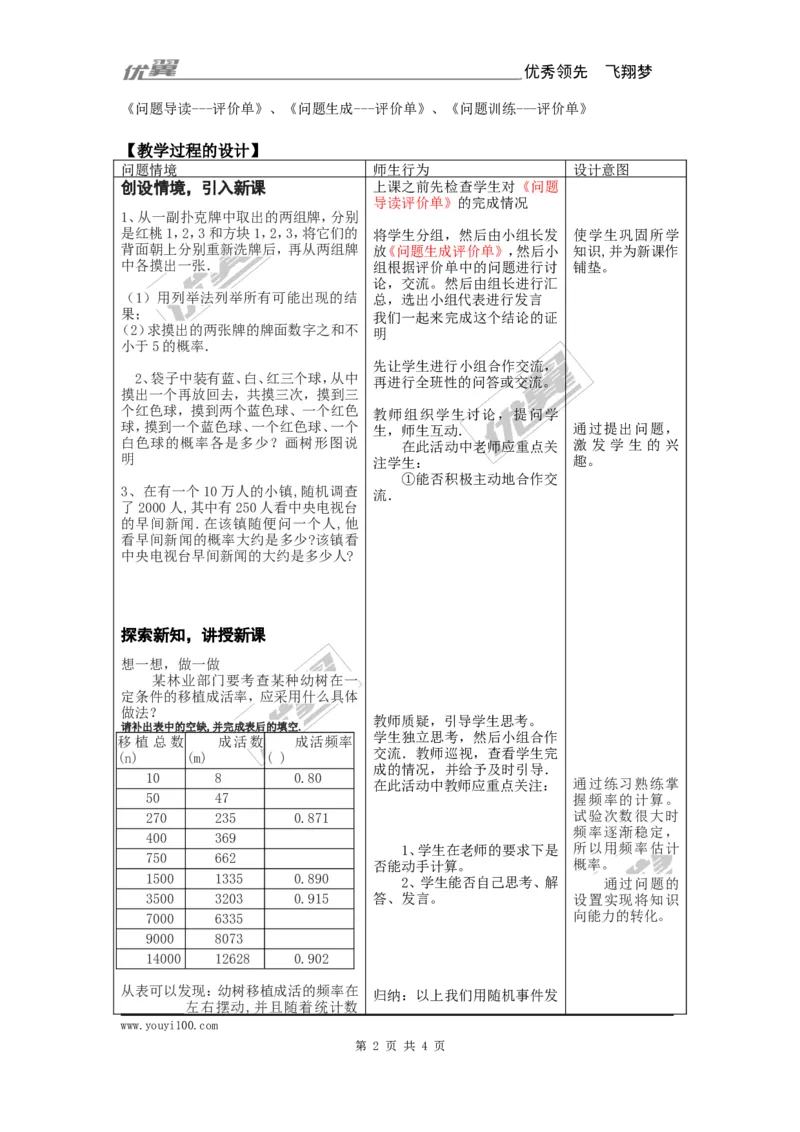 25.3用频率估计概率2_人教版数学九年级上册_版本一_人教版数学九年级上册（RJ）--2教案_人教版数学九年级上册（RJ）--2教案