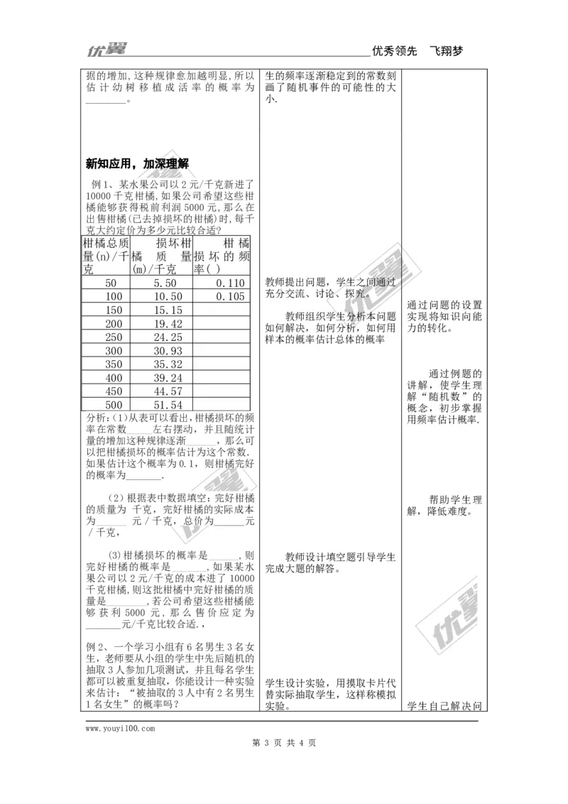 25.3用频率估计概率2_人教版数学九年级上册_版本一_人教版数学九年级上册（RJ）--2教案_人教版数学九年级上册（RJ）--2教案