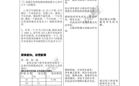 25.3用频率估计概率2_人教版数学九年级上册_版本一_人教版数学九年级上册（RJ）--2教案_人教版数学九年级上册（RJ）--2教案