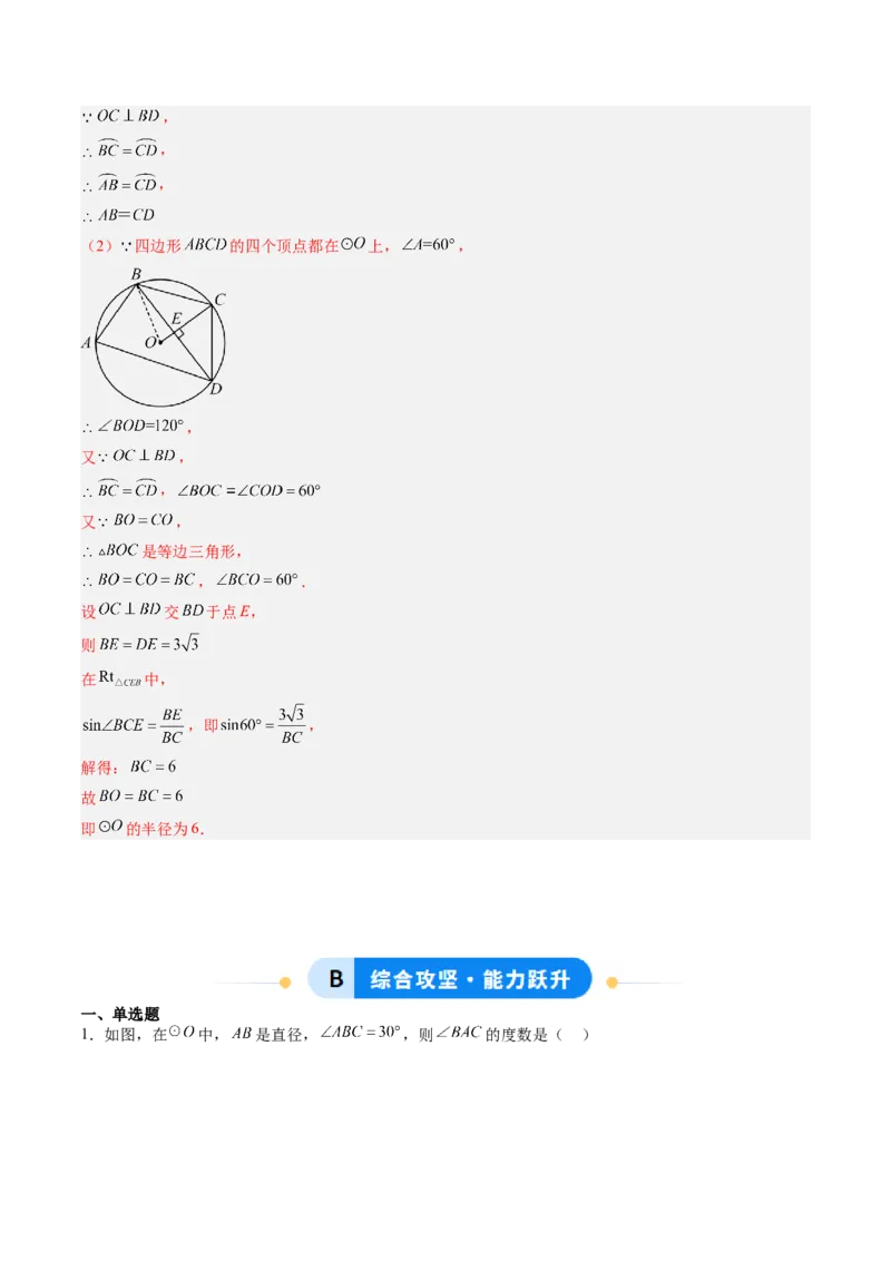 专题02圆周角定理（专项训练）（教师版）_人教版数学九年级上册_版本二_九年级数学上册（人教版）_单元知识复习专项-U105_2026版