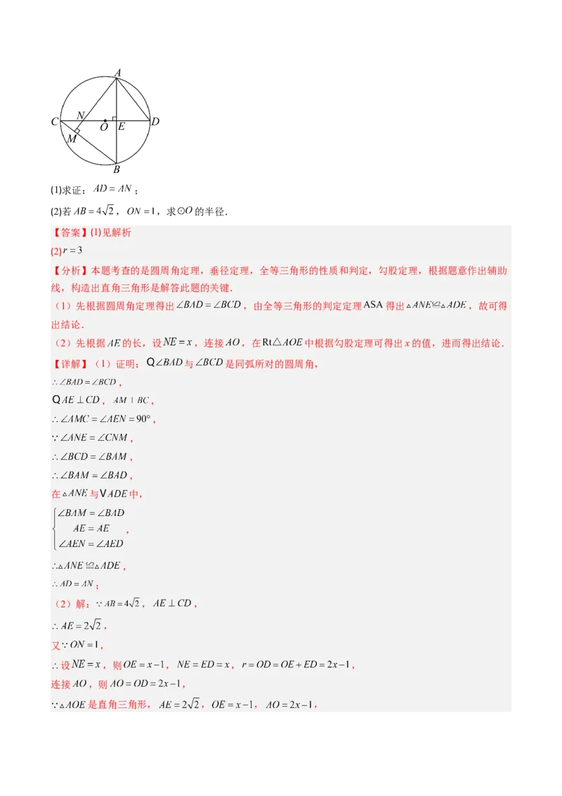 专题02圆周角定理（专项训练）（教师版）_人教版数学九年级上册_版本二_九年级数学上册（人教版）_单元知识复习专项-U105_2026版