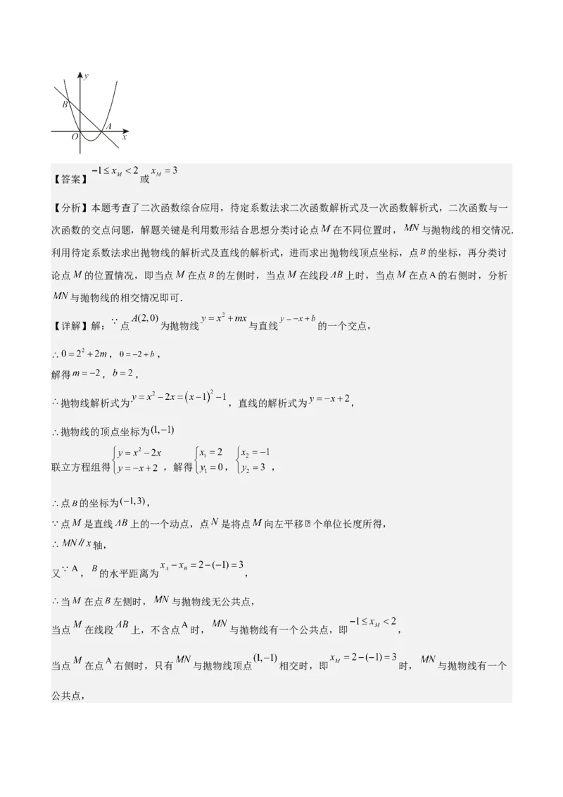 专题02二次函数（教师版）（中等类型）_人教版数学九年级上册_版本二_九年级数学上册（人教版）_基础中等题型过关专练-U343_2025版