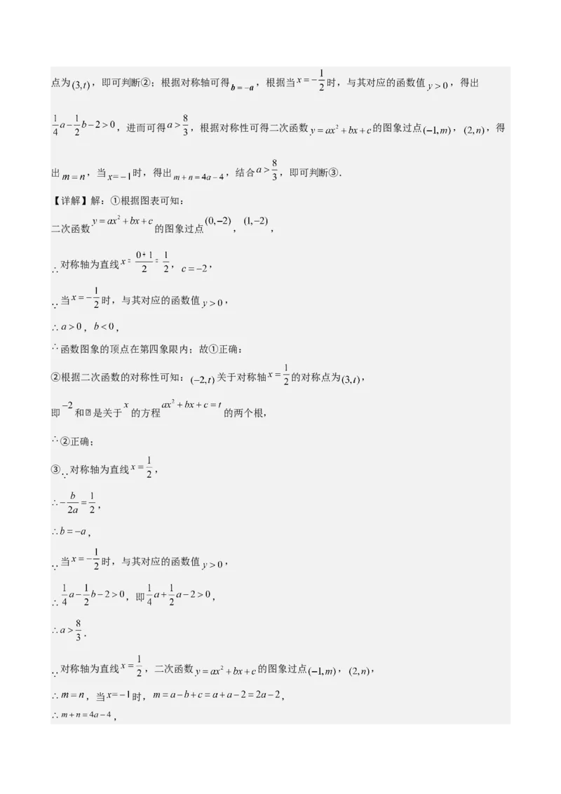 专题02二次函数（教师版）（中等类型）_人教版数学九年级上册_版本二_九年级数学上册（人教版）_基础中等题型过关专练-U343_2025版
