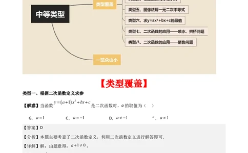 专题02二次函数（教师版）（中等类型）_人教版数学九年级上册_版本二_九年级数学上册（人教版）_基础中等题型过关专练-U343_2025版