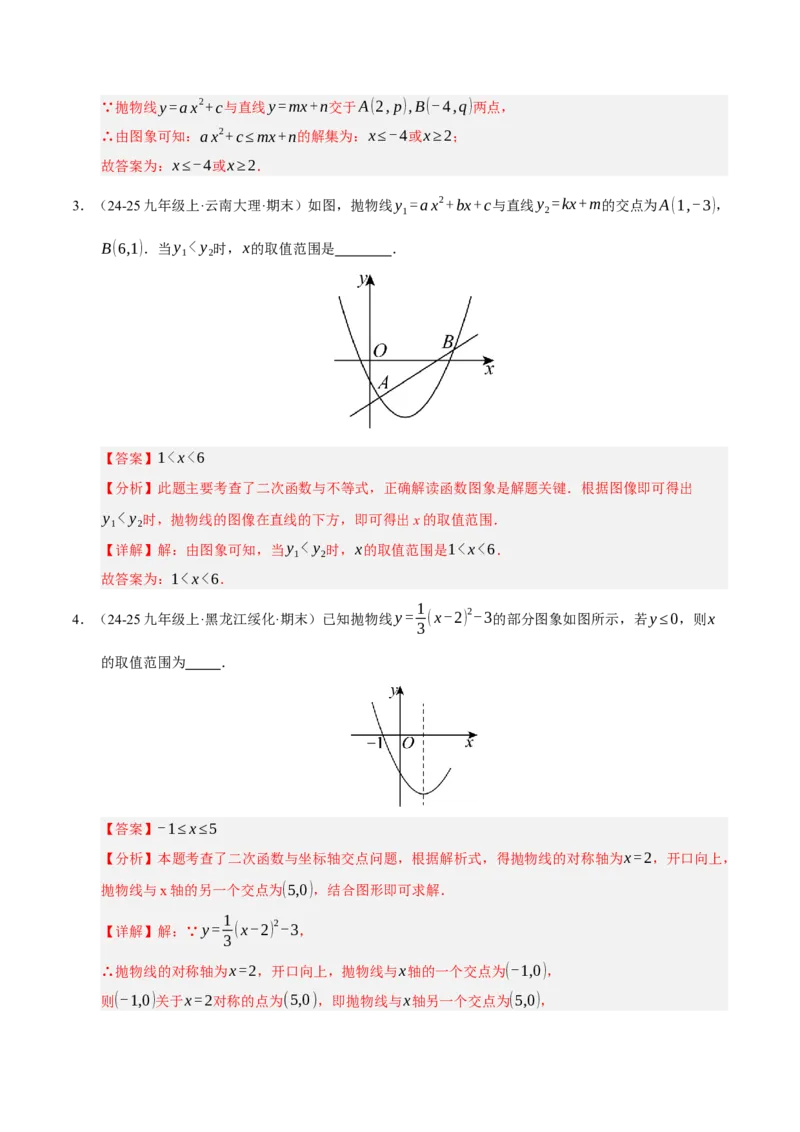 专题02二次函数（期中专项训练）（教师版）_人教版数学九年级上册_版本二_九年级数学上册（人教版）_期末专项复习-U276_期中总复习