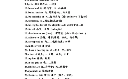 100个专八核心词组-速记版_英语专八真题c_专八版本1(优先学)_专八各类练习(赠送资料)_专八备考资料包_1专八词汇备考