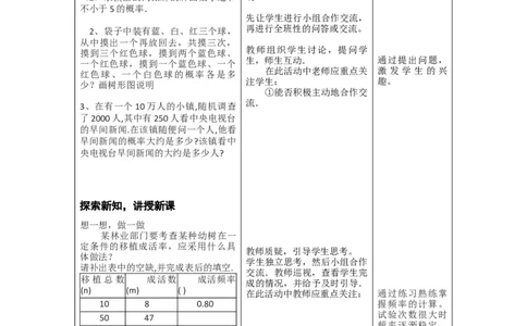 25.3用频率估计概率2_人教版数学九年级上册_版本二_九年级数学上册（人教版）_教学设计_教案多套_9上数教案选择3