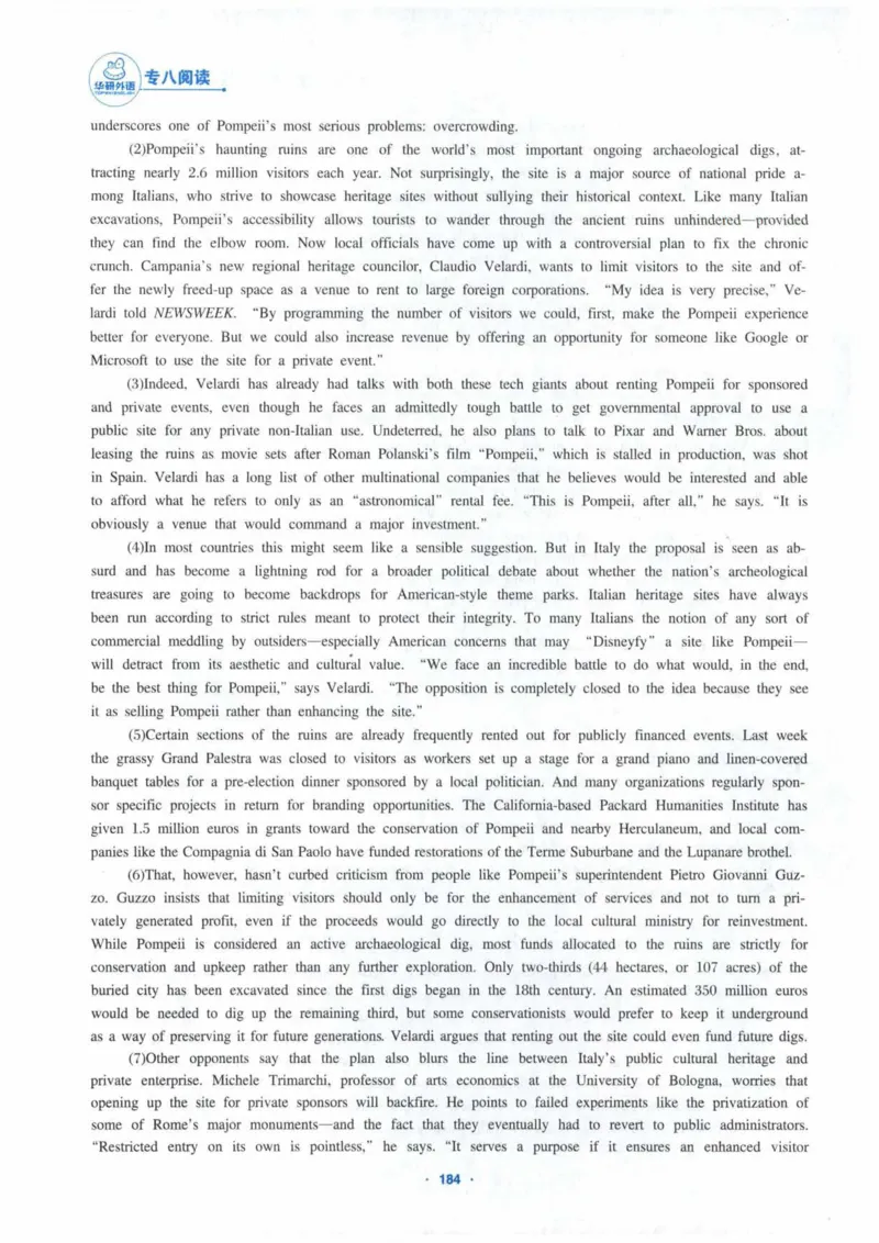 HY新版专八阅读180篇_英语专八真题c_专八各板块专项资料合集_B5-专八阅读180篇