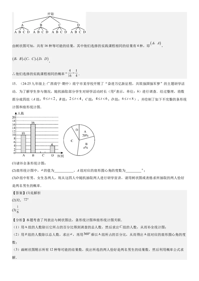 25.2用列举法求概率教师版_人教版数学九年级上册_版本二_九年级数学上册（人教版）_考点题型技巧高分突破-U360_2025版