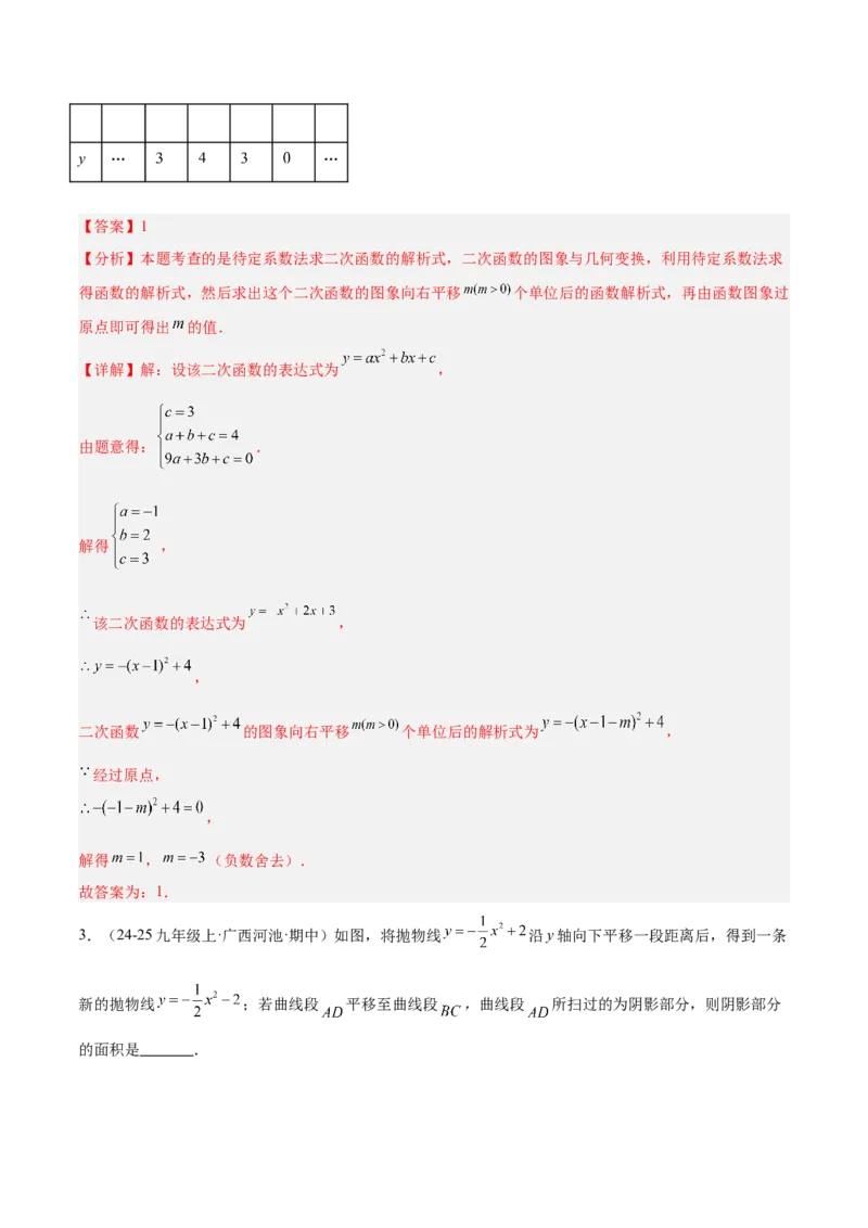 专题02二次函数的图象和性质重难点题型专训（4个知识点+11大题型+3大拓展训练+自我检测）（教师版）_人教版数学九年级上册_版本二_九年级数学上册（人教版）_重难点专题提升-V7_2026版