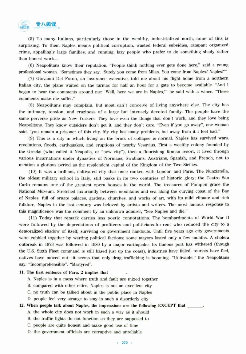 part365篇阅读模拟集训_英语专八真题c_专八版本1(优先学)_专八各类练习(赠送资料)_华研专八练习_华研新版专八_华研专八阅读180篇_最新版_拆分版本