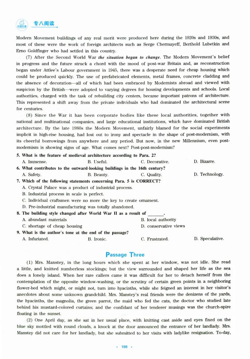 part365篇阅读模拟集训_英语专八真题c_专八版本1(优先学)_专八各类练习(赠送资料)_华研专八练习_华研新版专八_华研专八阅读180篇_最新版_拆分版本