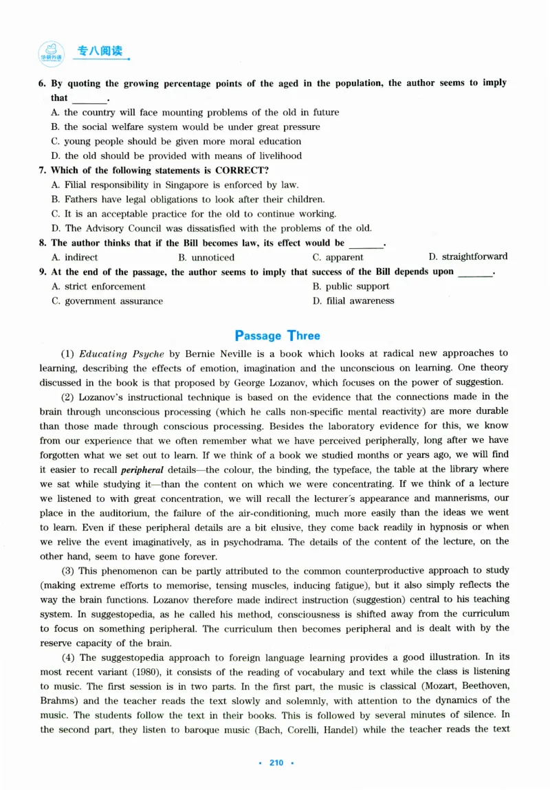 part365篇阅读模拟集训_英语专八真题c_专八版本1(优先学)_专八各类练习(赠送资料)_华研专八练习_华研新版专八_华研专八阅读180篇_最新版_拆分版本