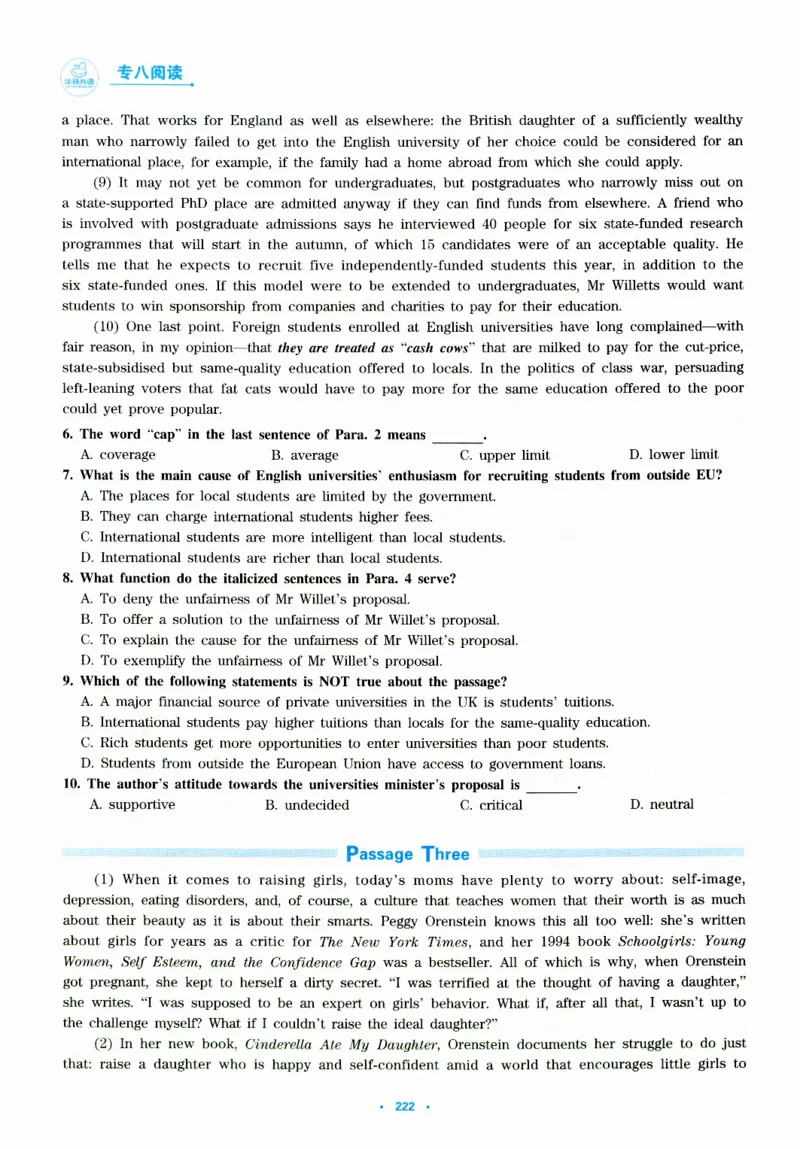 part365篇阅读模拟集训_英语专八真题c_专八版本1(优先学)_专八各类练习(赠送资料)_华研专八练习_华研新版专八_华研专八阅读180篇_最新版_拆分版本