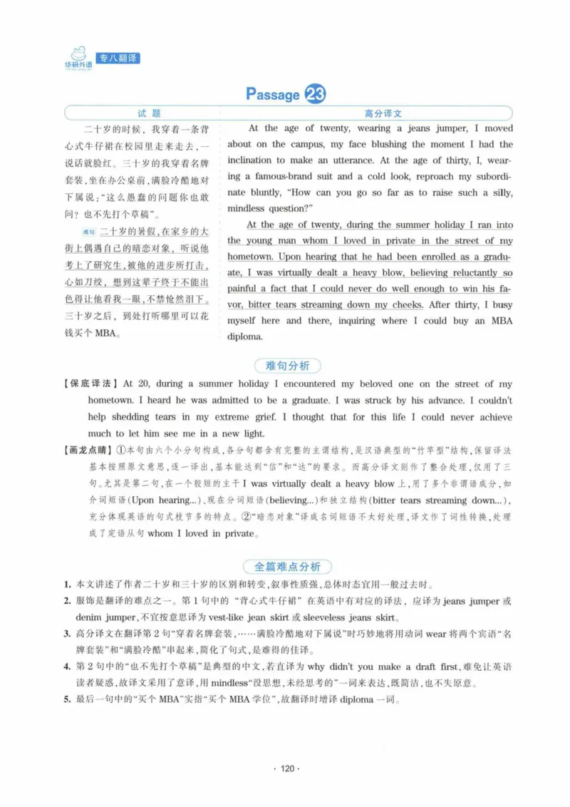 HY新版专八翻译160篇_英语专八真题c_专八各板块专项资料合集_B4-专八翻译160篇