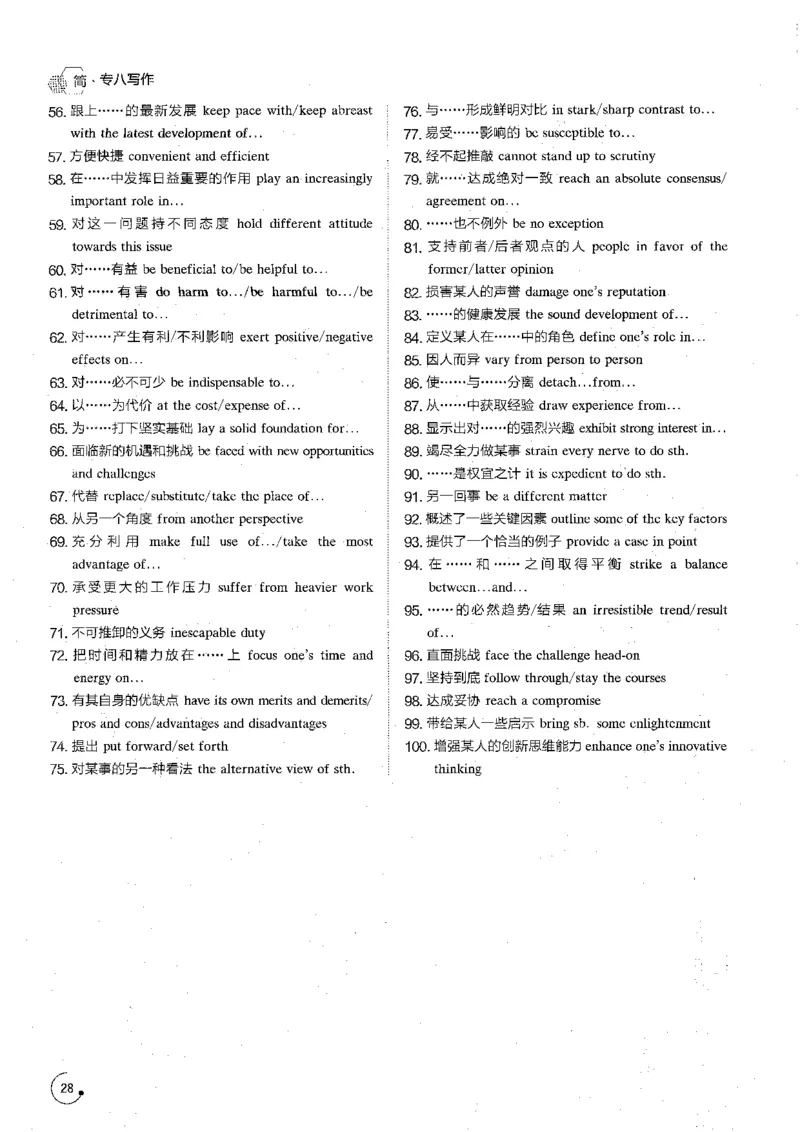 写作part2素材库_英语专八真题c_专八版本1(优先学)_专八各类练习(赠送资料)_星火专八练习_专八写作120篇_拆分版本