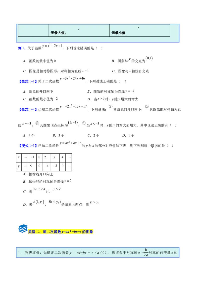 专题04二次函数的图象和性质的五类综合题型（压轴题专项训练）（学生版）_人教版数学九年级上册_版本二_九年级数学上册（人教版）_压轴题专项-V5_2026版
