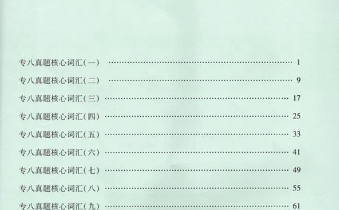英语专八10年真题核心词汇Lesson1-21全_英语专八真题c_专八版本1(优先学)_专八各类练习(赠送资料)_华研专八练习_华研新版专八_华研专八词汇13000_赠送资料