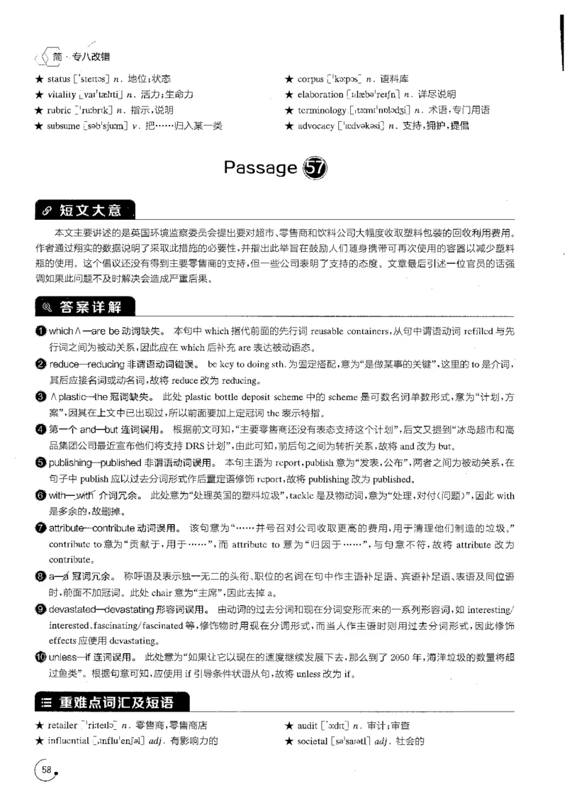 专八改错1200题解析_英语专八真题c_专八版本1(优先学)_专八各类练习(赠送资料)_星火专八练习_专八改错1200题