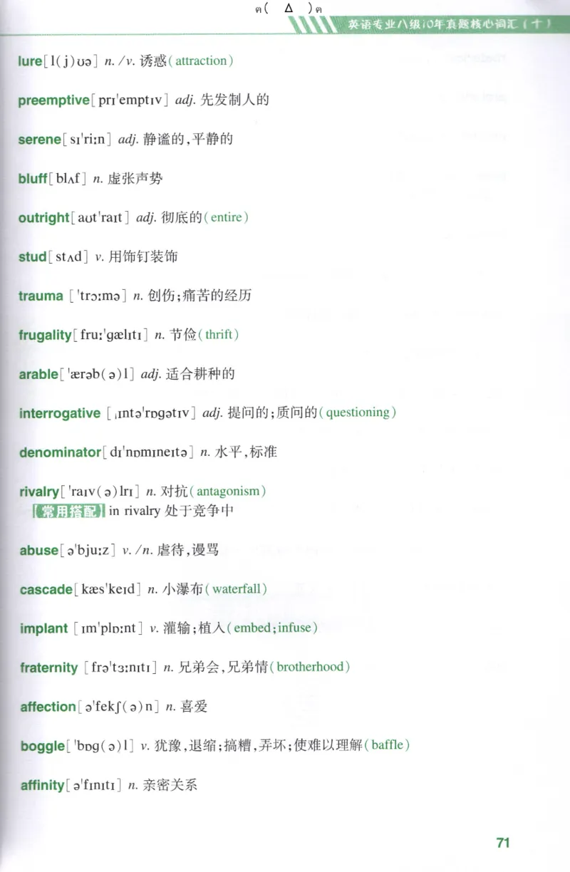 英语专八10年真题核心词汇Lesson1-21_英语专八真题c_专八版本1(优先学)_专八各类练习(赠送资料)_专八备考资料包_1专八词汇备考
