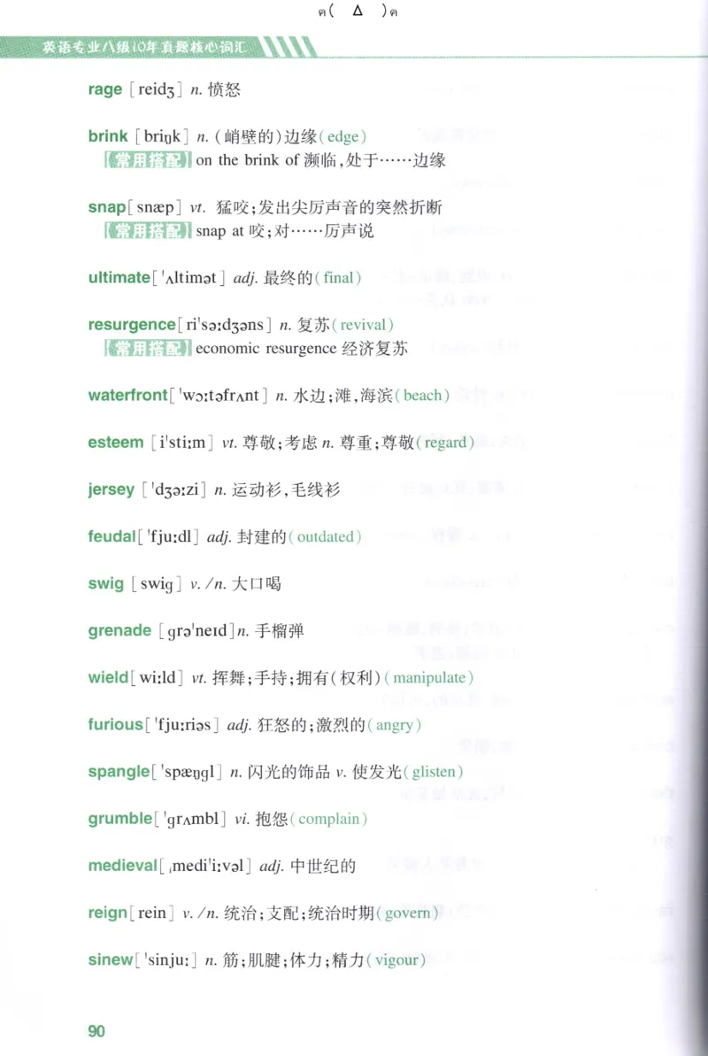 英语专八10年真题核心词汇Lesson1-21_英语专八真题c_专八版本1(优先学)_专八各类练习(赠送资料)_专八备考资料包_1专八词汇备考