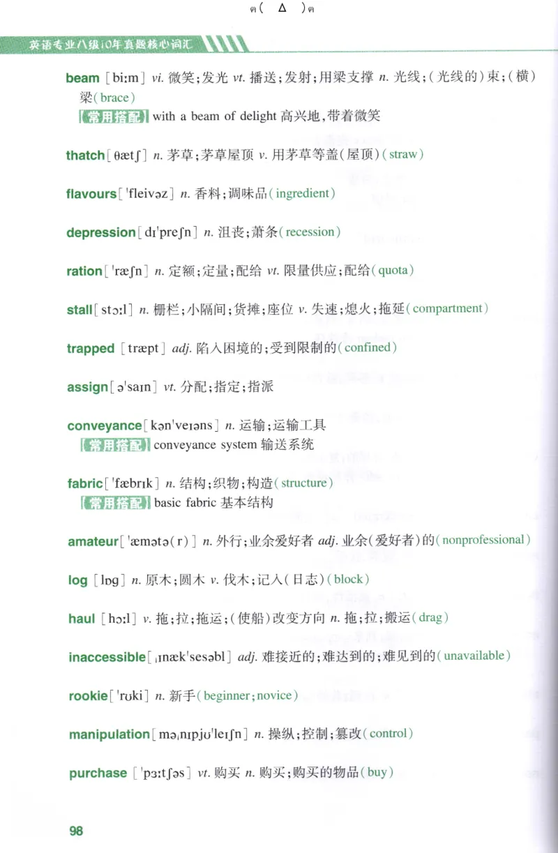 英语专八10年真题核心词汇Lesson1-21_英语专八真题c_专八版本1(优先学)_专八各类练习(赠送资料)_专八备考资料包_1专八词汇备考