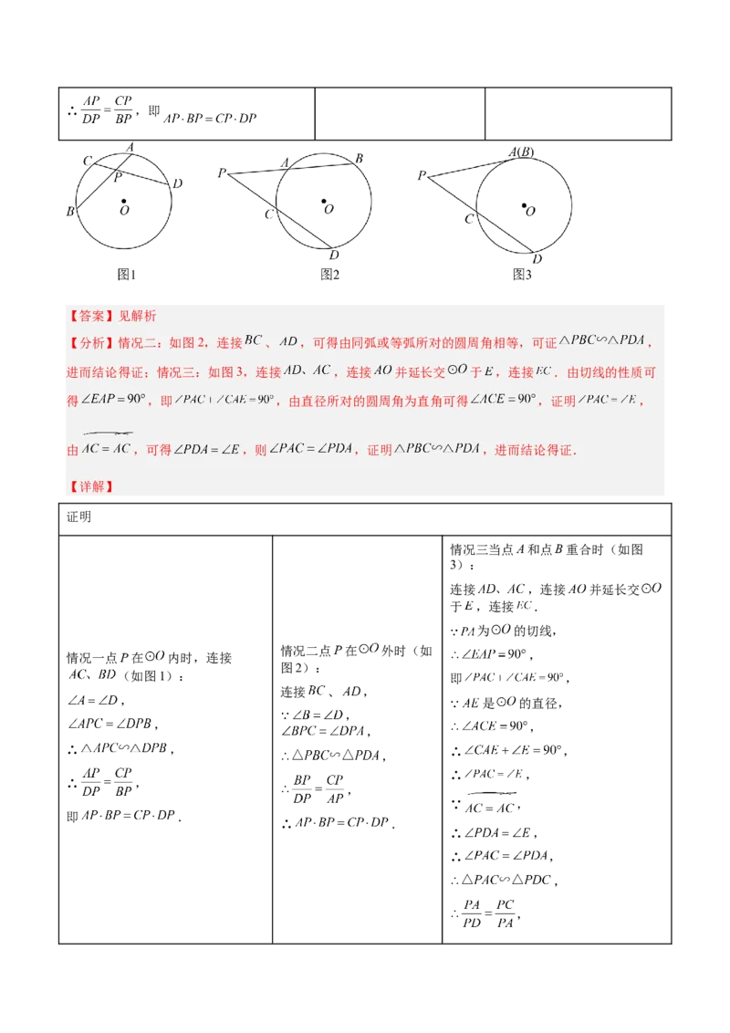 专题04圆中的重要模型之圆幂定理模型解读与提分精练（人教版）（教师版）_人教版数学九年级上册_版本二_九年级数学上册（人教版）_常见几何模型全归纳-V13_2025版