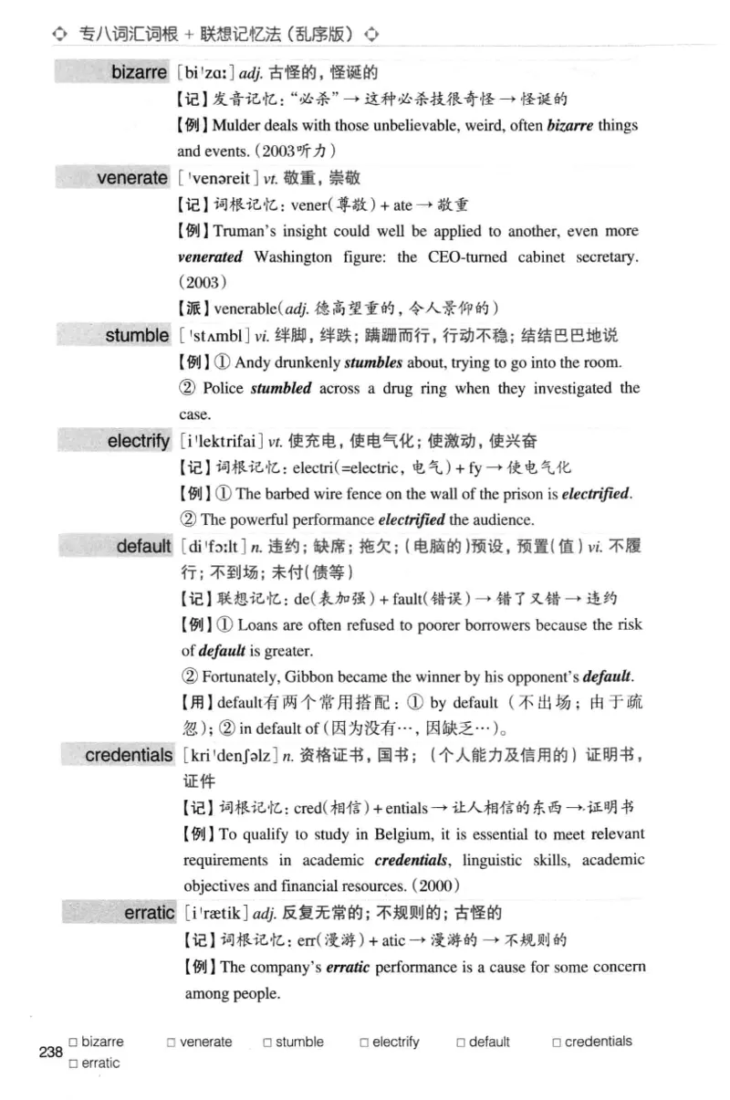 专八词汇词根+联想记忆法_英语专八真题c_专八版本1(优先学)_专八各类练习(赠送资料)_华研专八练习_华研新版专八_华研专八词汇13000_赠送资料