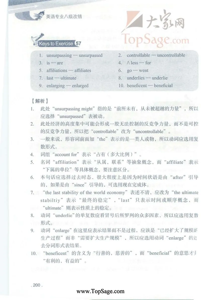冲击波专八蓝皮改错_英语专八真题c_专八版本1(优先学)_专八各类练习(赠送资料)_冲击波专八改错专用书