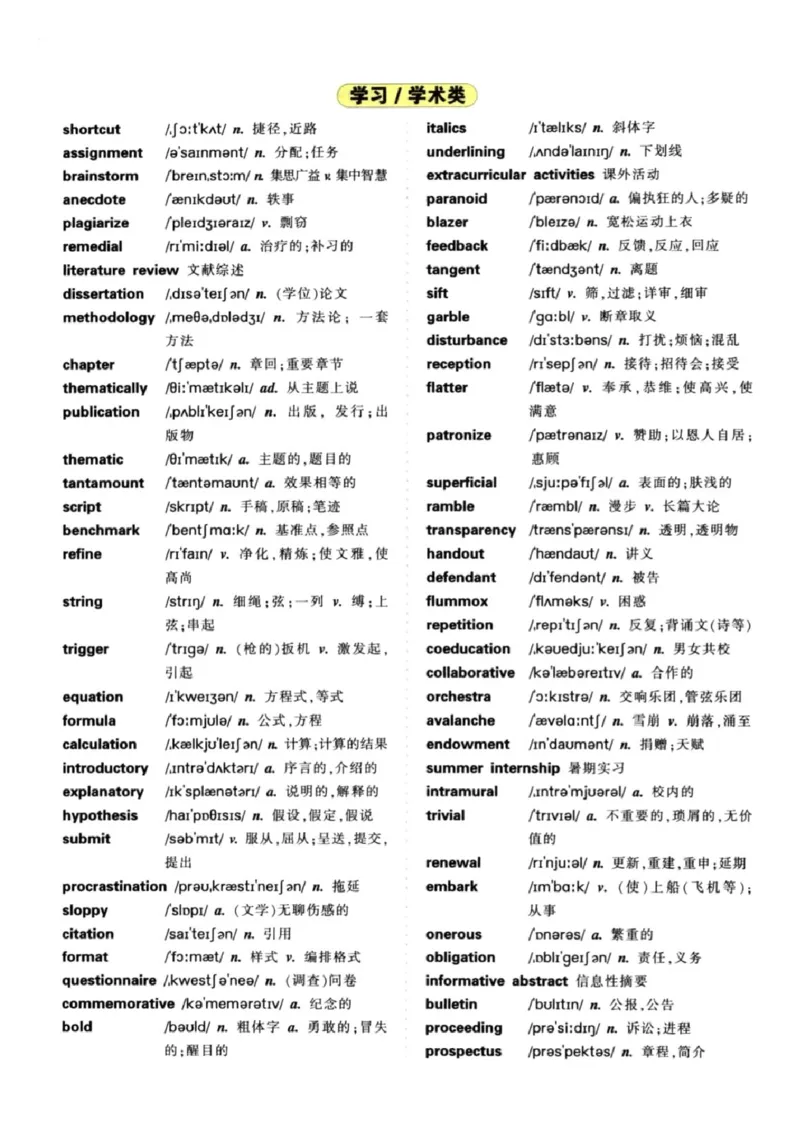 听力、改错常见主题词汇_英语专八真题c_专八版本1(优先学)_专八必看重点资料(赠送)