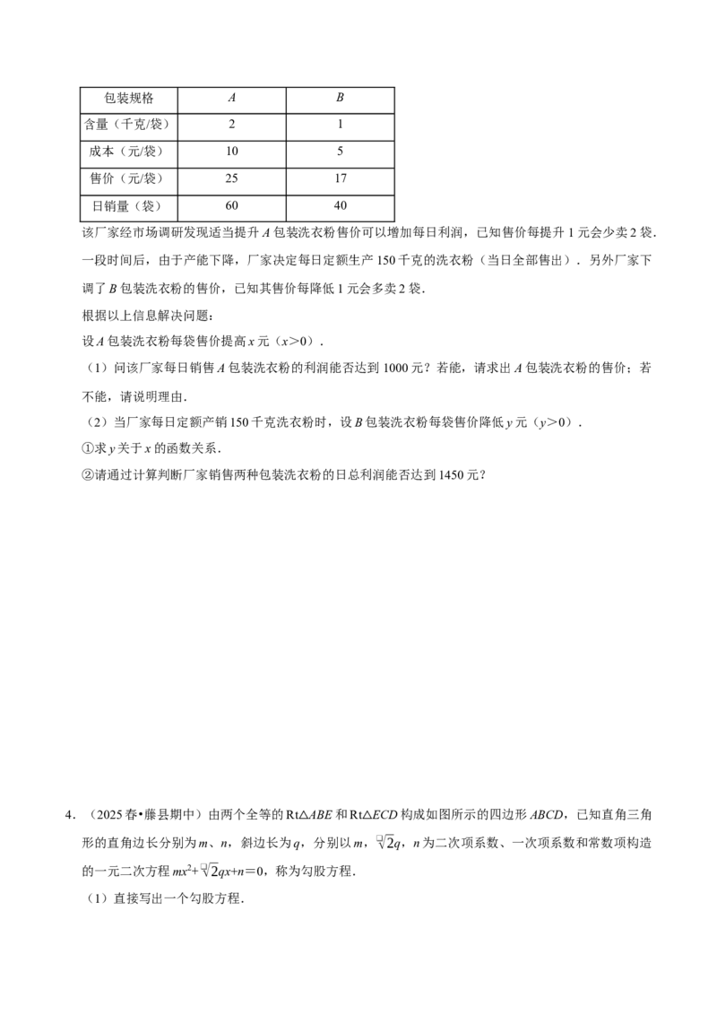 专题04压轴题专训（高效培优期中专项训练）（学生版）_人教版数学九年级上册_版本二_九年级数学上册（人教版）_同步讲义-U18_2026版