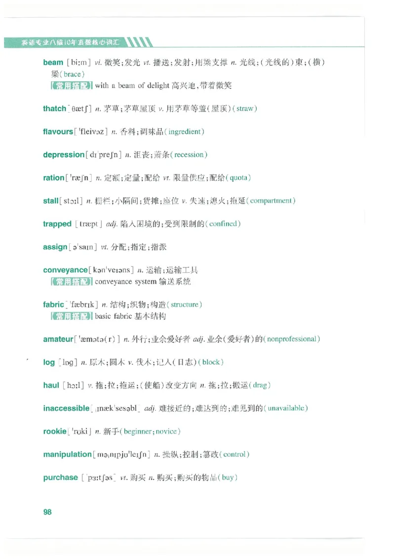 专八十年真题核心词汇_英语专八真题c_专八版本1(优先学)_专八必看重点资料(赠送)