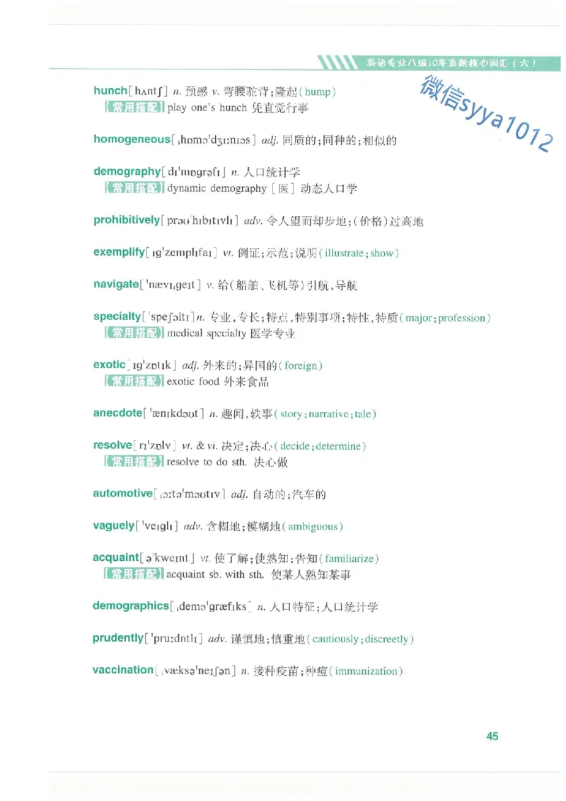 专八十年真题核心词汇_英语专八真题c_专八版本1(优先学)_专八必看重点资料(赠送)