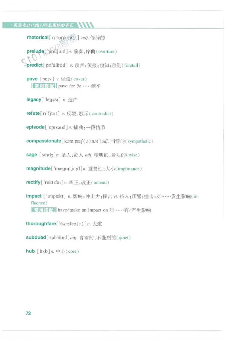 专八十年真题核心词汇_英语专八真题c_专八版本1(优先学)_专八必看重点资料(赠送)