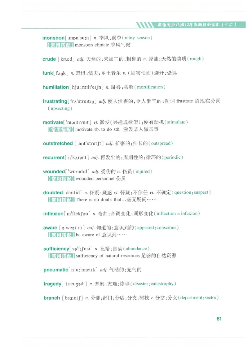 专八十年真题核心词汇_英语专八真题c_专八版本1(优先学)_专八必看重点资料(赠送)