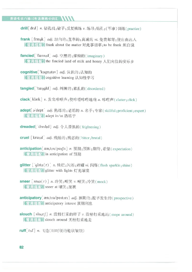 专八十年真题核心词汇_英语专八真题c_专八版本1(优先学)_专八必看重点资料(赠送)