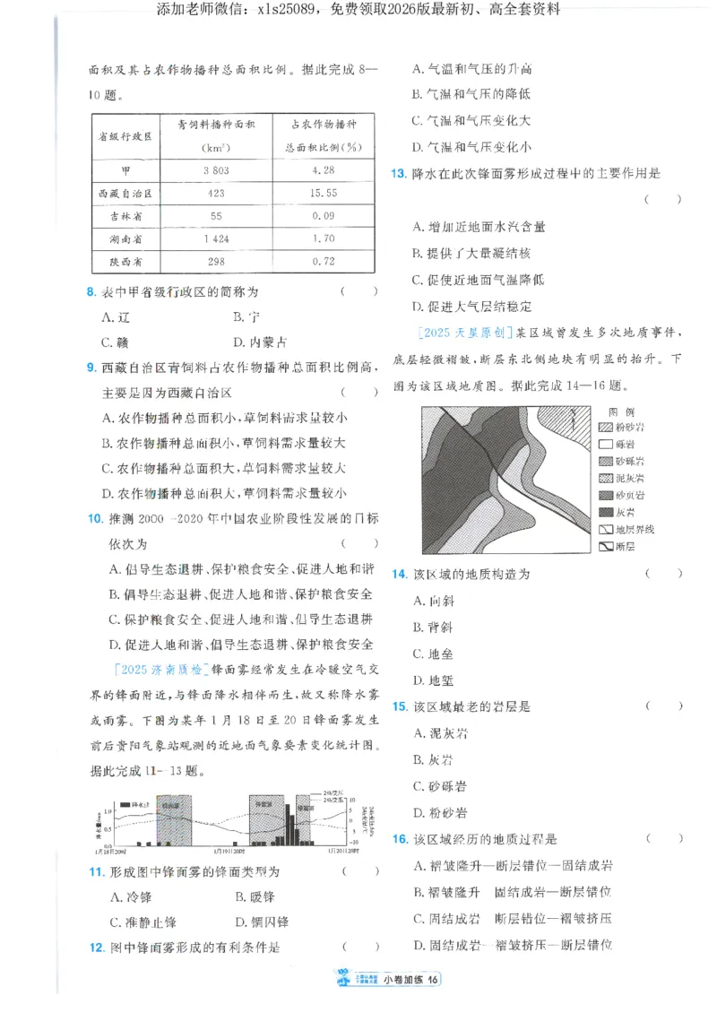 2小卷加练册新高考&middot;地理_高中三年全科资料_高中_高中1_2026版天星教育《金考卷-小题狂练》新高考九科全套首发_2026版金考卷小题狂练地理（新高考）