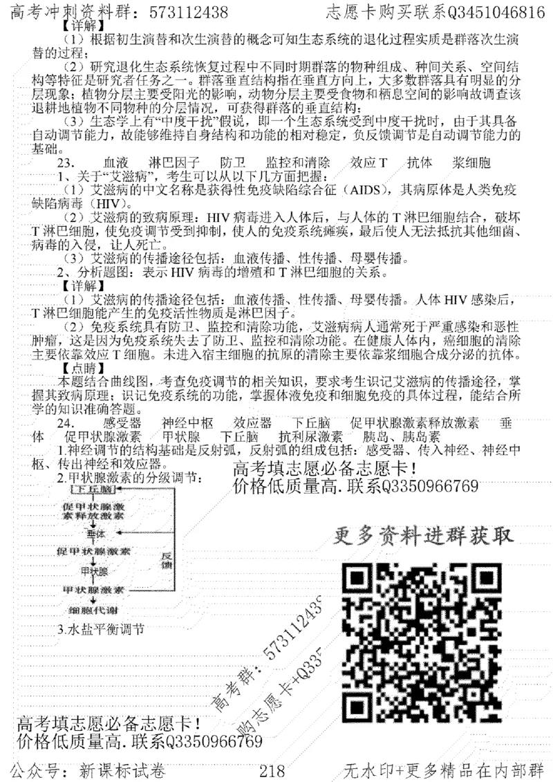 22生物考前指导-志愿卡_高中三年全科资料_高中_高中知识点整理_生物