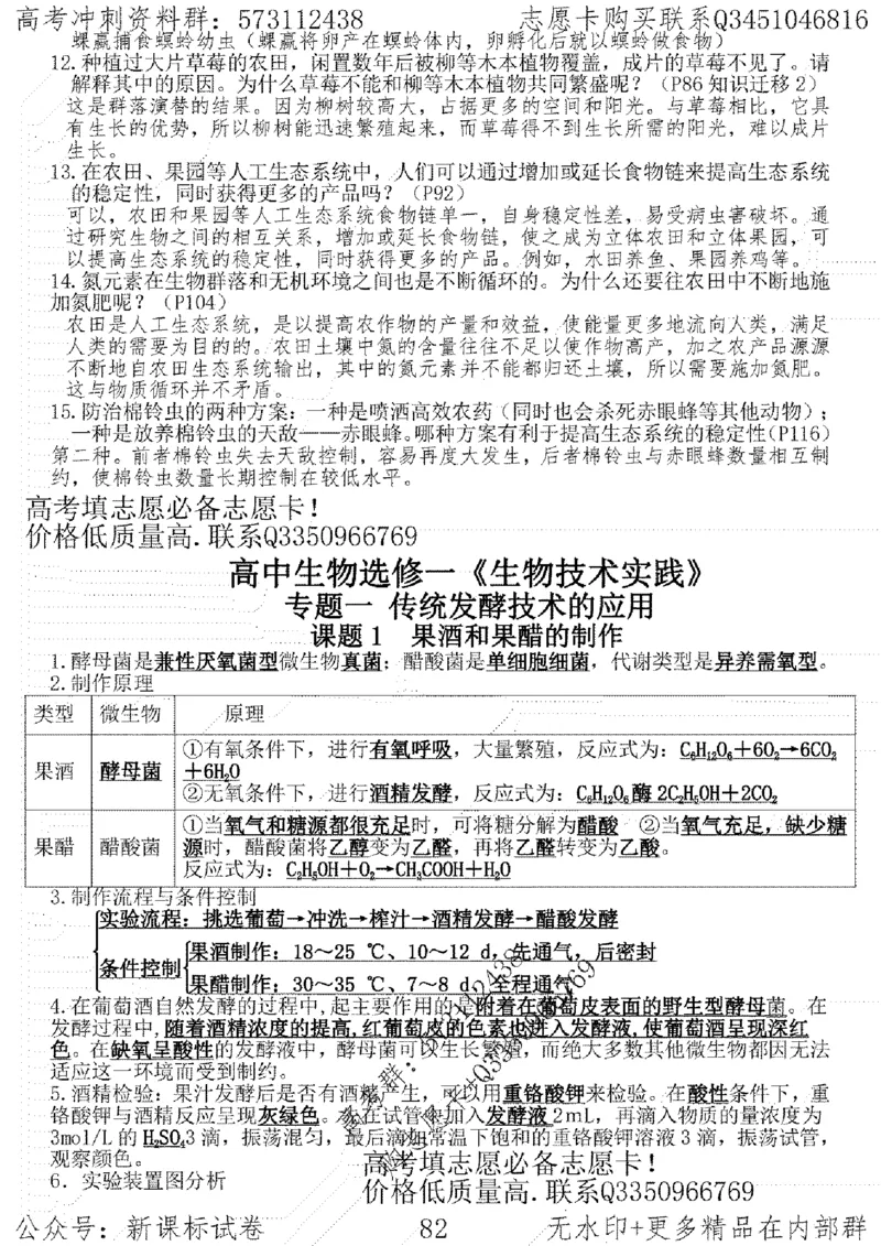 22生物考前指导-志愿卡_高中三年全科资料_高中_高中知识点整理_生物