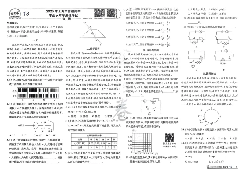 2026《高考金考卷特快专递&bull;第1期》物理_高中三年全科资料_高中_2026版高考《金考卷特快专递》9科全套（1期）