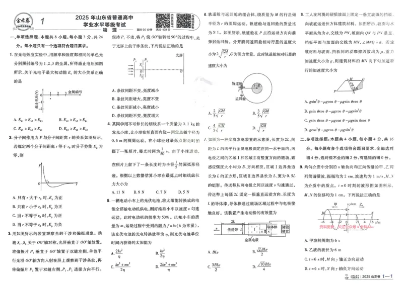 2026《高考金考卷特快专递&bull;第1期》物理_高中三年全科资料_高中_2026版高考《金考卷特快专递》9科全套（1期）