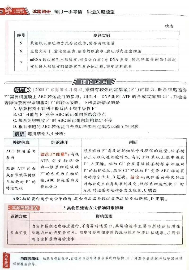 2026试题调研生物第一辑_高中三年全科资料_高中_高中1_2026版高考《试题调研》第1辑（高考超重点）9科全套