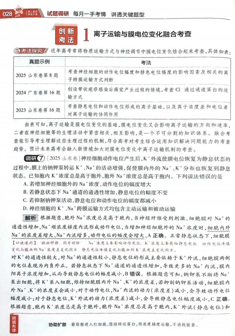 2026试题调研生物第一辑_高中三年全科资料_高中_高中1_2026版高考《试题调研》第1辑（高考超重点）9科全套