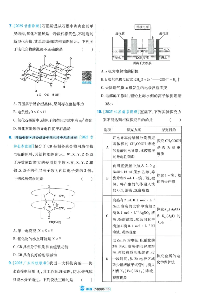 2小卷加练册新高考&middot;化学_高中三年全科资料_高中_2026版天星教育金考卷《小题狂练》9科全套_2026版金考卷小题狂练化学（新高考）