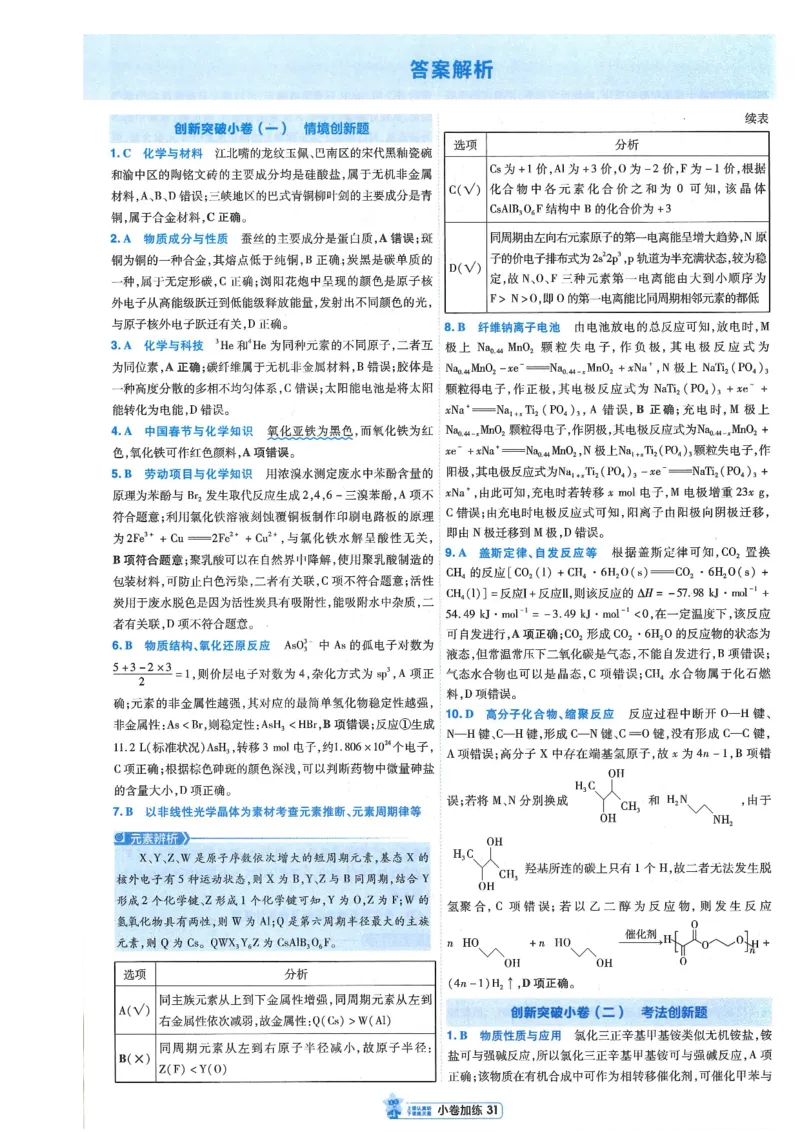 2小卷加练册新高考&middot;化学_高中三年全科资料_高中_2026版天星教育金考卷《小题狂练》9科全套_2026版金考卷小题狂练化学（新高考）