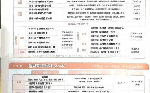 2026试题调研语文第一辑_高中三年全科资料_高中_高中1_2026版高考《试题调研》第1辑（高考超重点）9科全套
