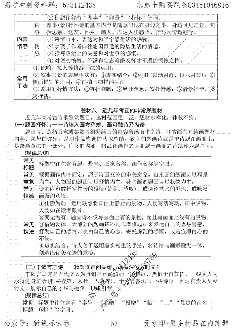22语文考前指导-志愿卡_高中三年全科资料_高中_高中知识点整理_语文