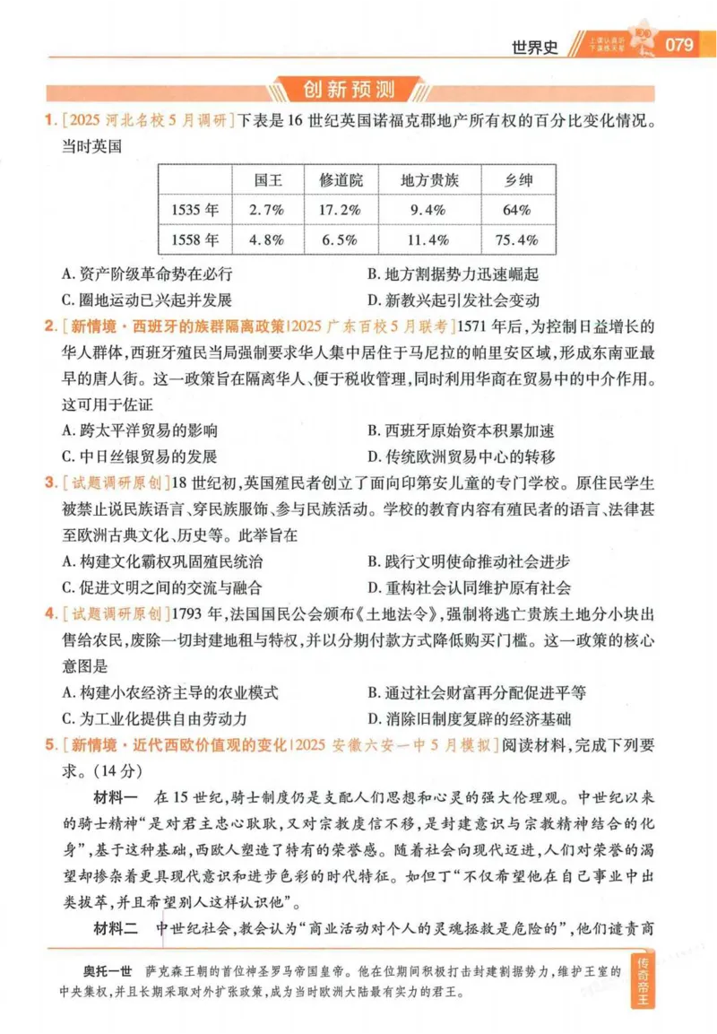 2026试题调研历史第一辑_高中三年全科资料_高中_高中1_2026版高考《试题调研》第1辑（高考超重点）9科全套