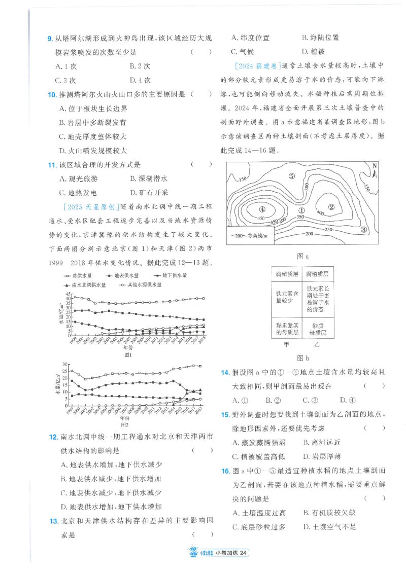 2小卷加练册新高考&middot;地理_高中三年全科资料_高中_2026版天星教育金考卷《小题狂练》9科全套_2026版金考卷小题狂练地理（新高考）