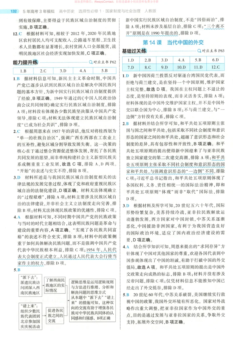 53同步历史选修1答案_高中三年全科资料_高中_2026《高中53同步练习》历史选修一